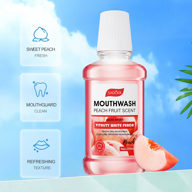 Sadoer Mouthwash Lemon / Mint / Peach fruit scent Remove Oral  Odor Mouth Liquid Cleansing Rinse Mouth Wash