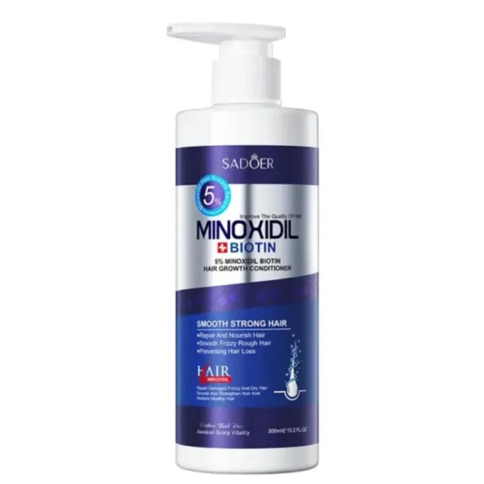 SADOER Minoxidil Serum + Shampoo + Conditioner 5% Minoxidil Biotin Hair Growth Formula with Biotin, Repair and Nourish Treatment, Prevents Hair Loss, Smooth Strong Hair care