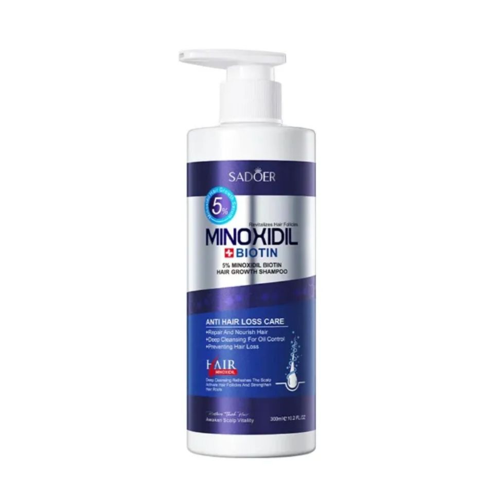 SADOER Minoxidil Serum + Shampoo + Conditioner 5% Minoxidil Biotin Hair Growth Formula with Biotin, Repair and Nourish Treatment, Prevents Hair Loss, Smooth Strong Hair care