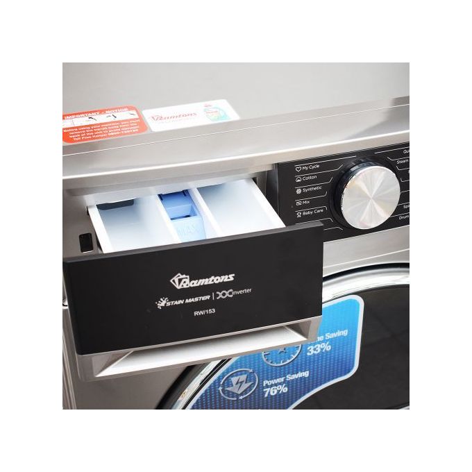 Ramtons RW/153- 12KG Front Load Washing Machine-Dark Silver (1YR WRTY)