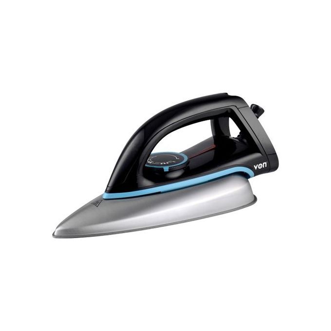 VON VSID12BSK Dry Iron Teflon Plate, 1000W - Black (1YR WRTY)