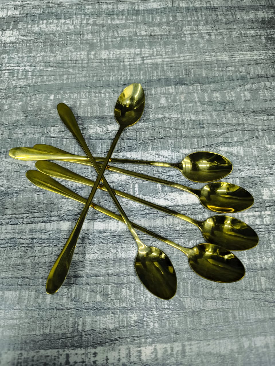 ✨ LONG HANDLE STAINLESS STEEL SPOONS – ELEGANT & PRACTICAL! 🥄🔥🔥💯💯Heavy gauge Long Tea Spoon Per set of 6 pcs Offer Price‼️