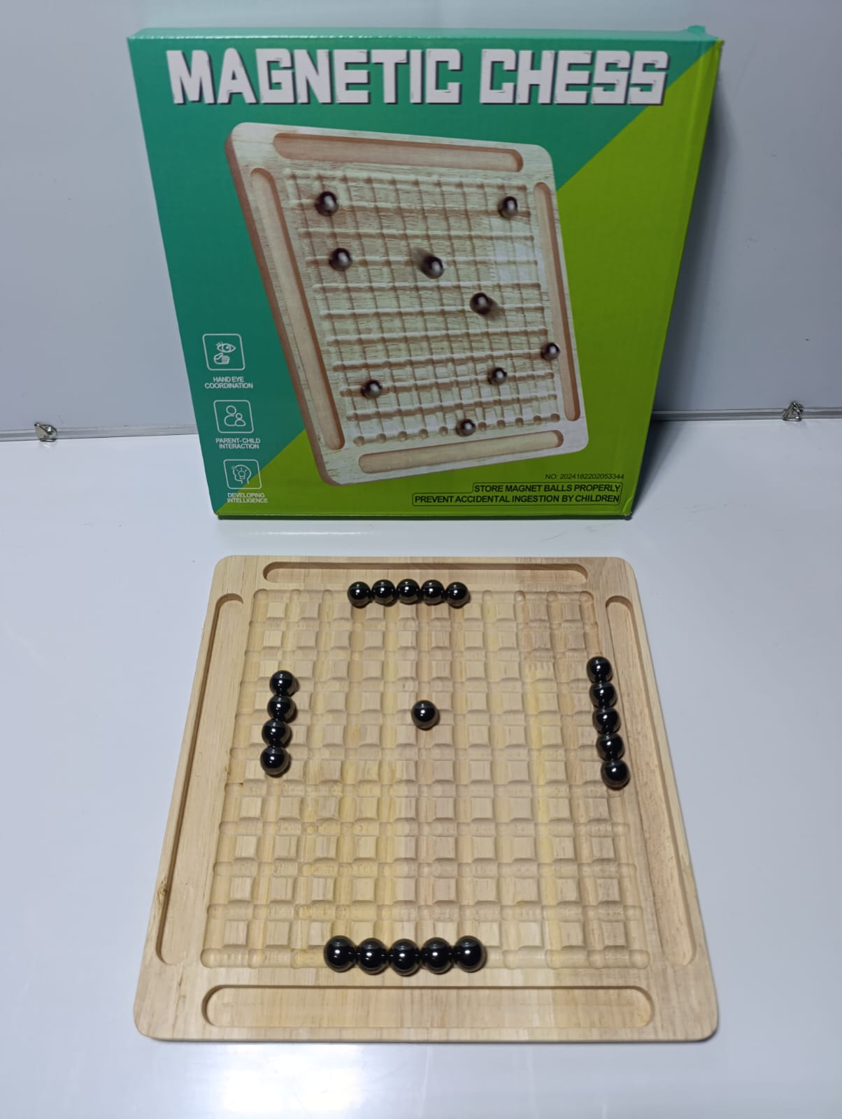 Cathy Magnetic Chess Board Game – Wooden Strategy Puzzle with Magnetic Balls | Educational Brain Game for Kids & Adults.🧲 Magnetic Gameplay.👨‍👩‍👧‍👦 Family Fun Game.🎯 Easy to Learn.👨‍👩‍👧‍👦 Fa