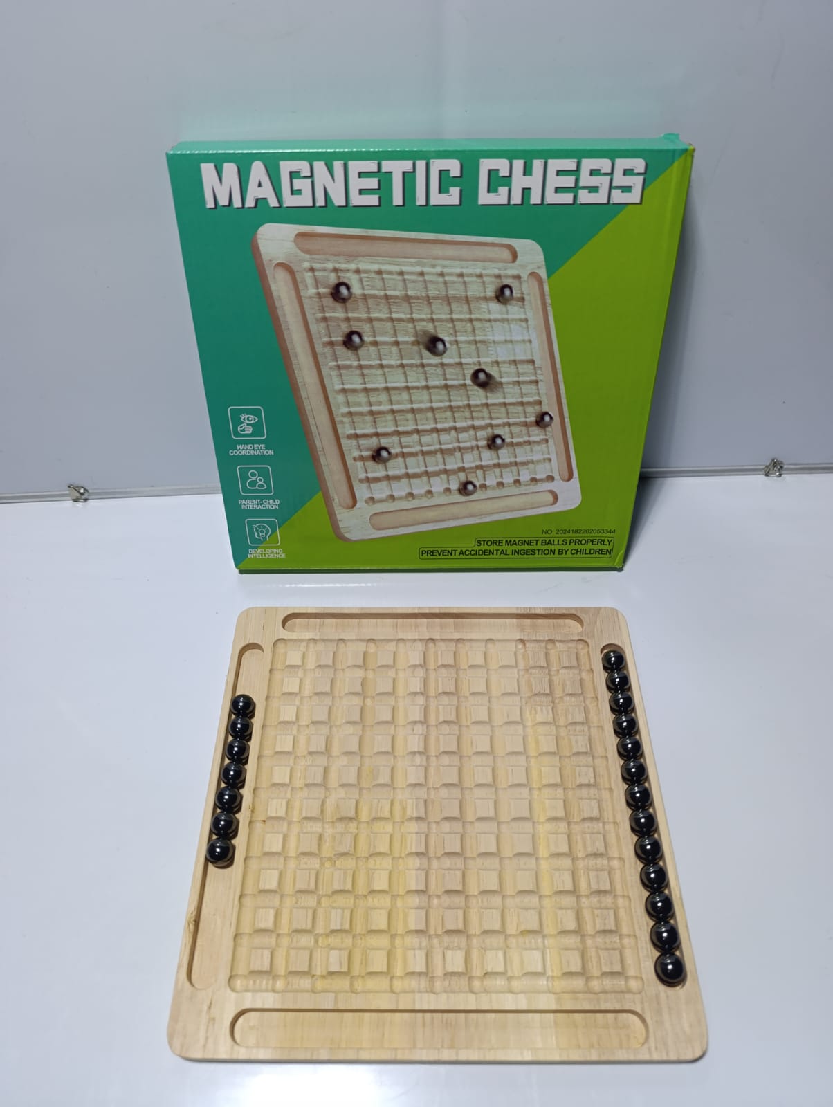 Cathy Magnetic Chess Board Game – Wooden Strategy Puzzle with Magnetic Balls | Educational Brain Game for Kids & Adults.🧲 Magnetic Gameplay.👨‍👩‍👧‍👦 Family Fun Game.🎯 Easy to Learn.👨‍👩‍👧‍👦 Fa