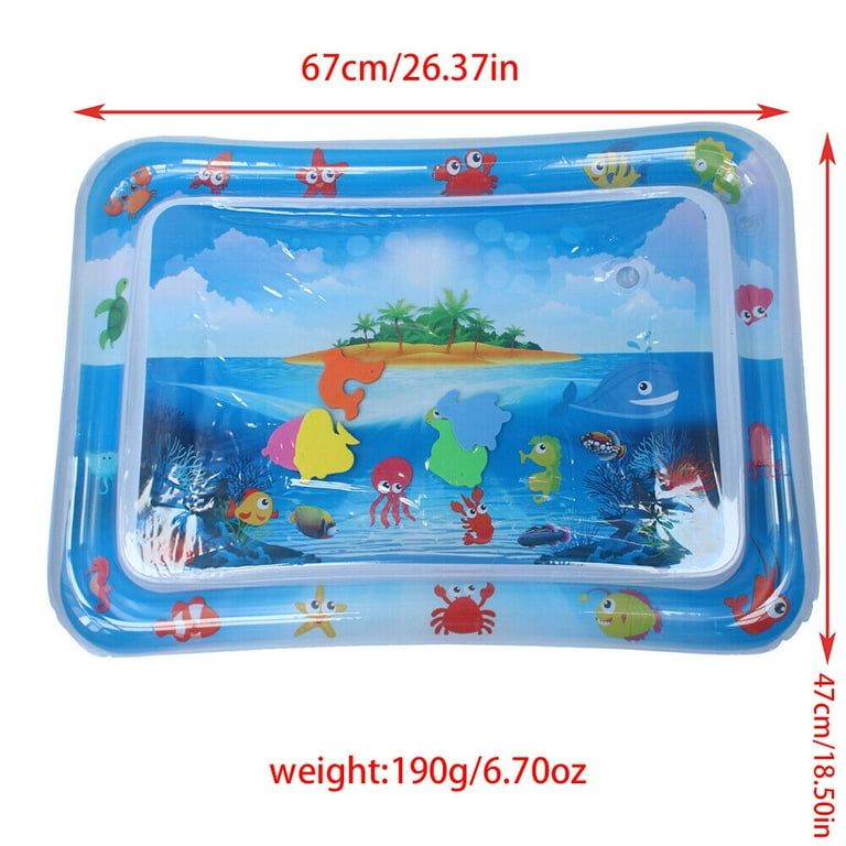 Cathy Baby Water Play Mat  Inflatable Tummy Time Activity Mat with Ocean Animals | Sensory Learning Toy for Infants (3+ Months.🌊 Fun Water Play Design.👶 Supports Tummy Time.🧳 Portable & Easy to Use