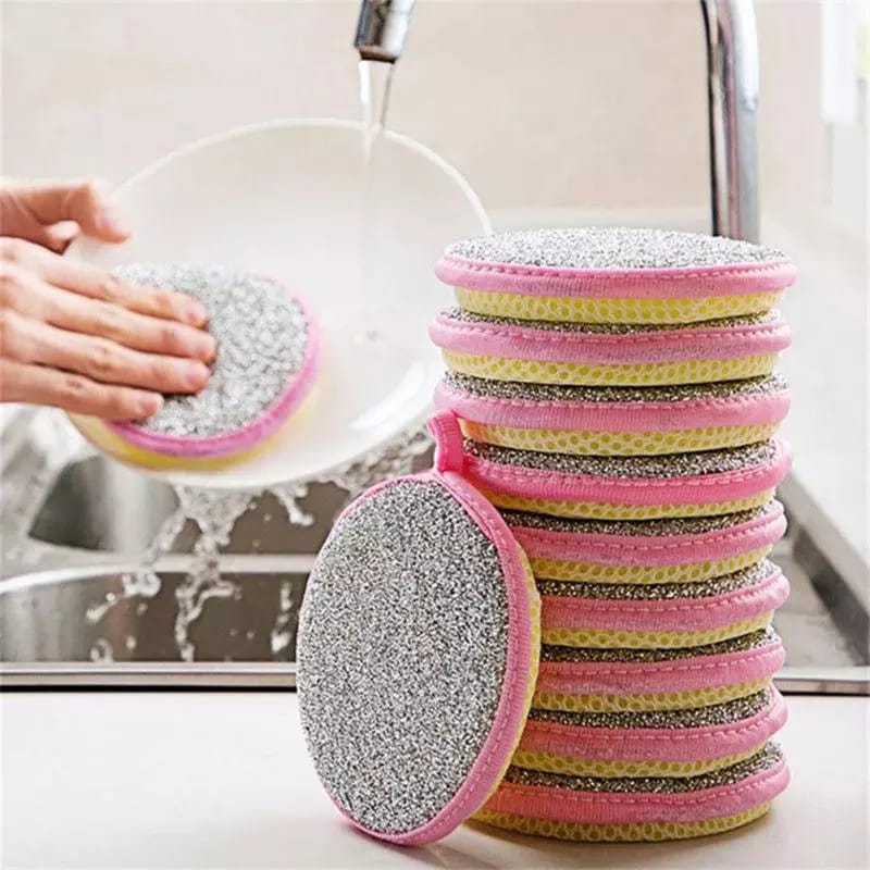 ✅5Pcs Double Side Dishwashing Sponge Dish Washing Brush Pan Pot Dish