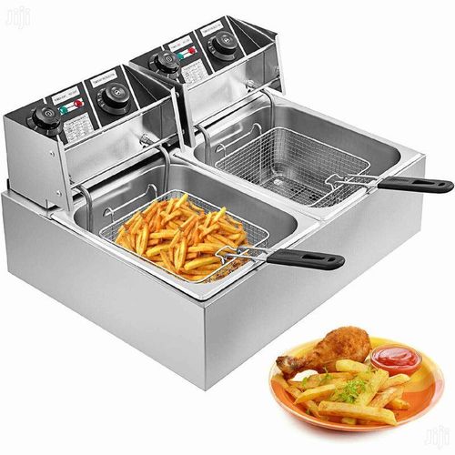 Nunix Double Tank 6+6LT CHIPS/CHICKEN Stainless Steel Deep Fryer