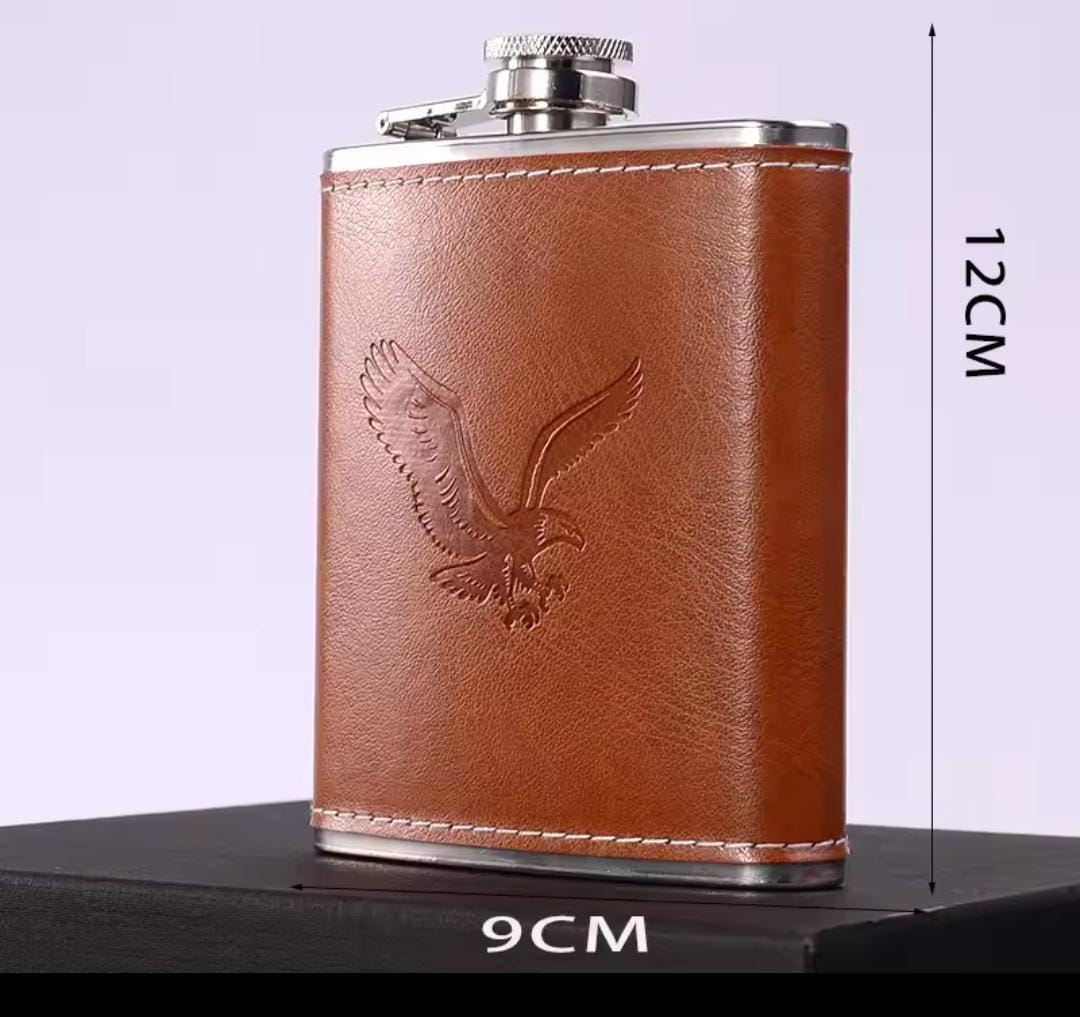 whiskey bottle Stainless Steel Hip Flask for Men - Funnel Bottles Compact Metal Whiskey Flask for Liquor Insulated - Fits In Purse, Ideal for Travel