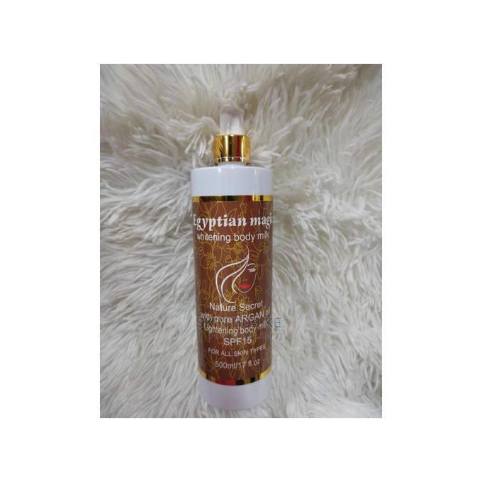 Egyptian Magic Whitening Body Lotion With Pure Argan Oil 500ml Clearer Blemish Free Skin Lighter Brighter Complexion Gentle Lightening Effect Slows Melanin Production 500ml