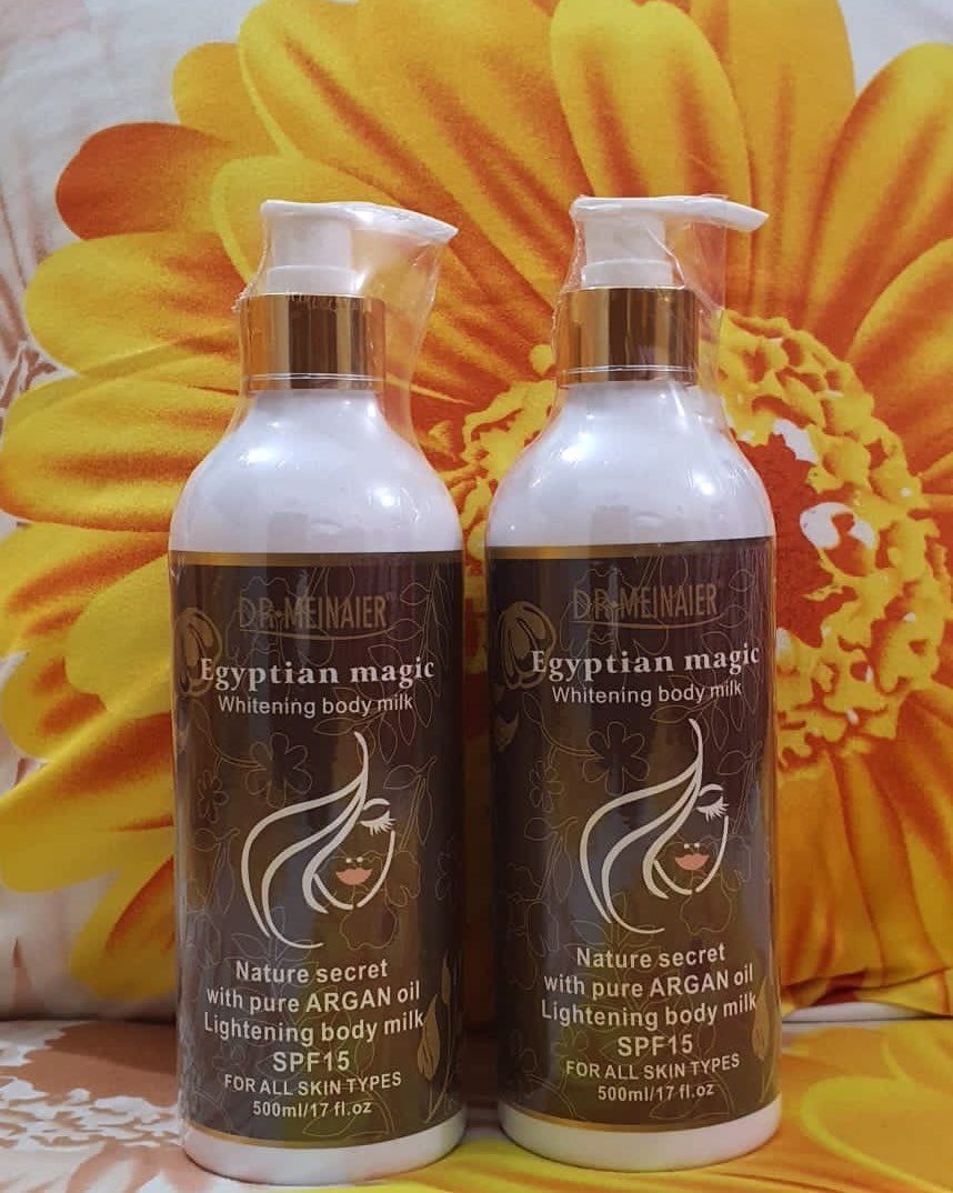 Egyptian Magic Whitening Body Lotion With Pure Argan Oil 500ml Clearer Blemish Free Skin Lighter Brighter Complexion Gentle Lightening Effect Slows Melanin Production 500ml