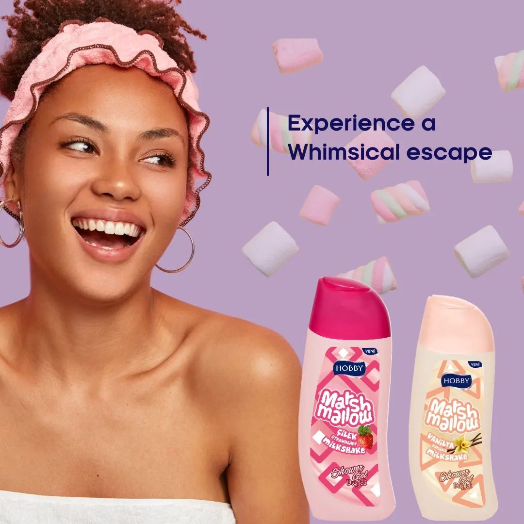 Hobby Marshmallow Vanilla Shower Gel - 500ml Indispensable Scent of Vanilla Maintains pH Balance Hobby Marshmallow Vanilla Shower Gel - 500ml Indispensable Scent of Vanilla Maintains pH Balance