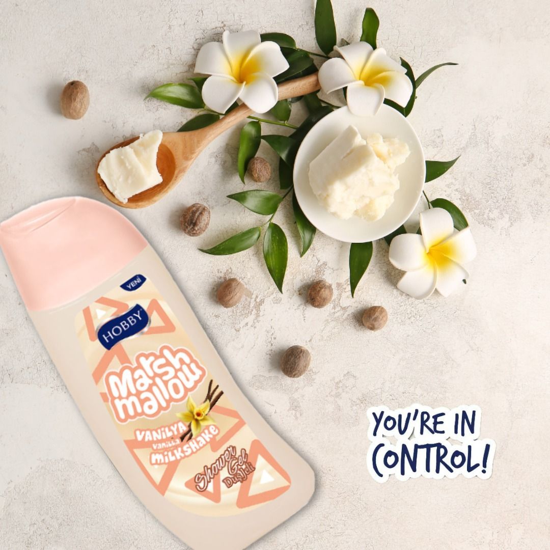 Hobby Marshmallow Vanilla Shower Gel - 500ml Indispensable Scent of Vanilla Maintains pH Balance Hobby Marshmallow Vanilla Shower Gel - 500ml Indispensable Scent of Vanilla Maintains pH Balance