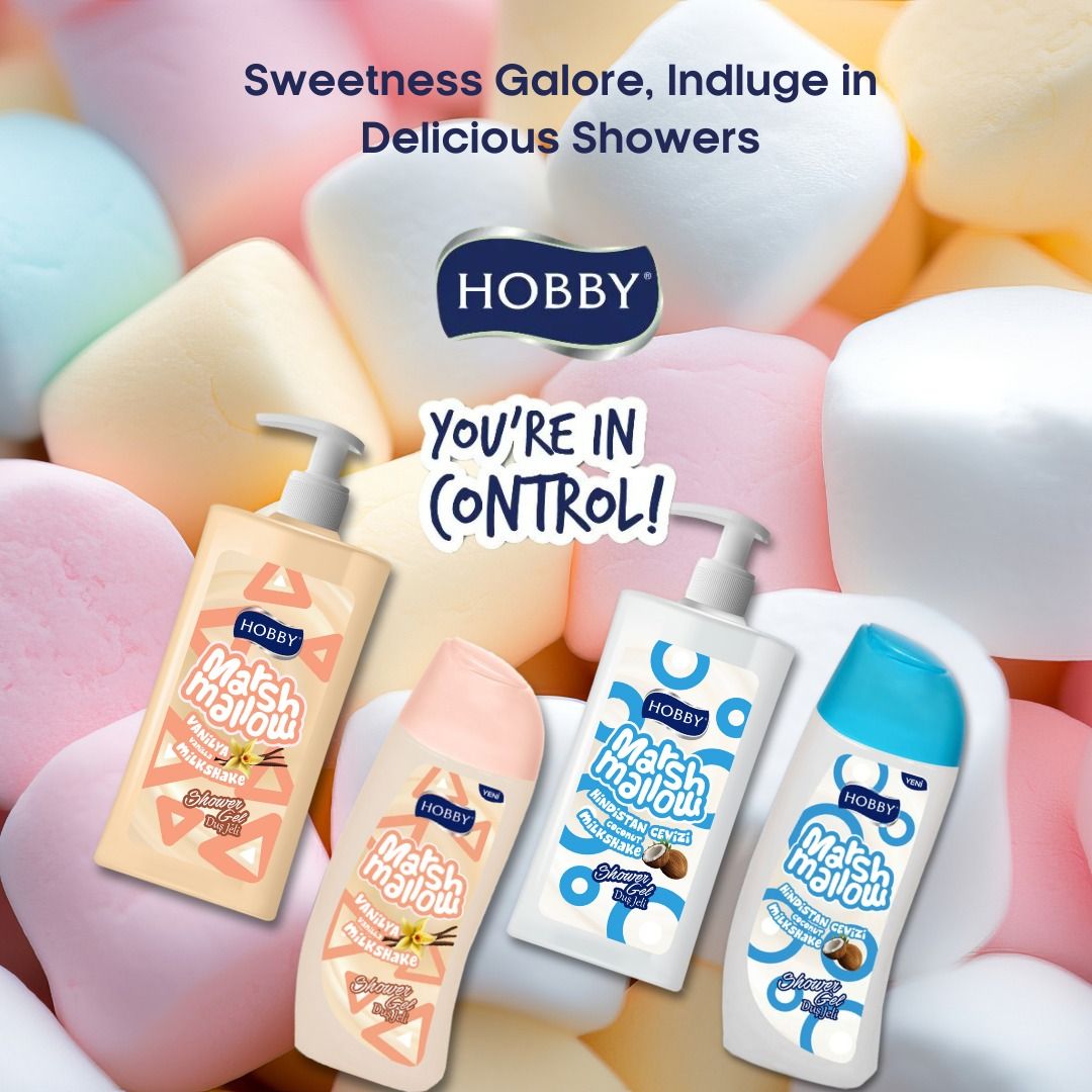 Hobby Marshmallow Vanilla Shower Gel - 500ml Indispensable Scent of Vanilla Maintains pH Balance Hobby Marshmallow Vanilla Shower Gel - 500ml Indispensable Scent of Vanilla Maintains pH Balance