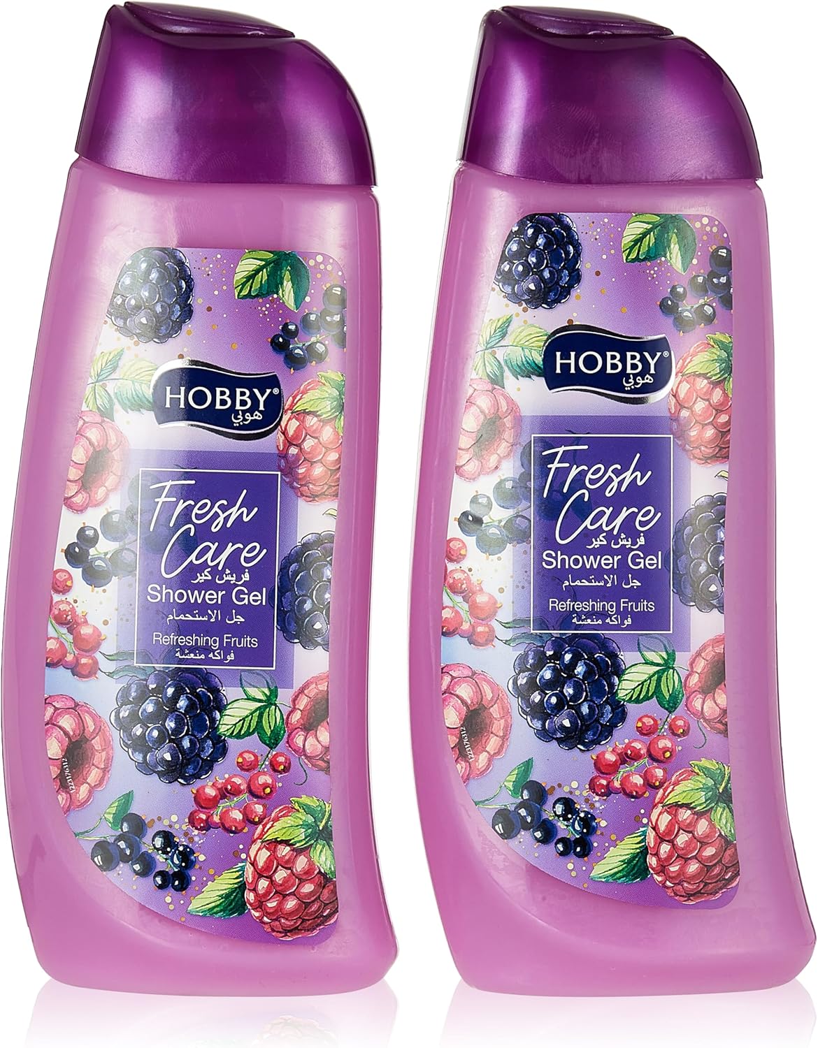 2 Packs Hobby Fresh Care Shower Gel Body Wash|Refreshing Fruits | For Daily Germ Protection & Personal Hygiene | 500ml Gentle Cleansing Delightful Fragrance 500ml