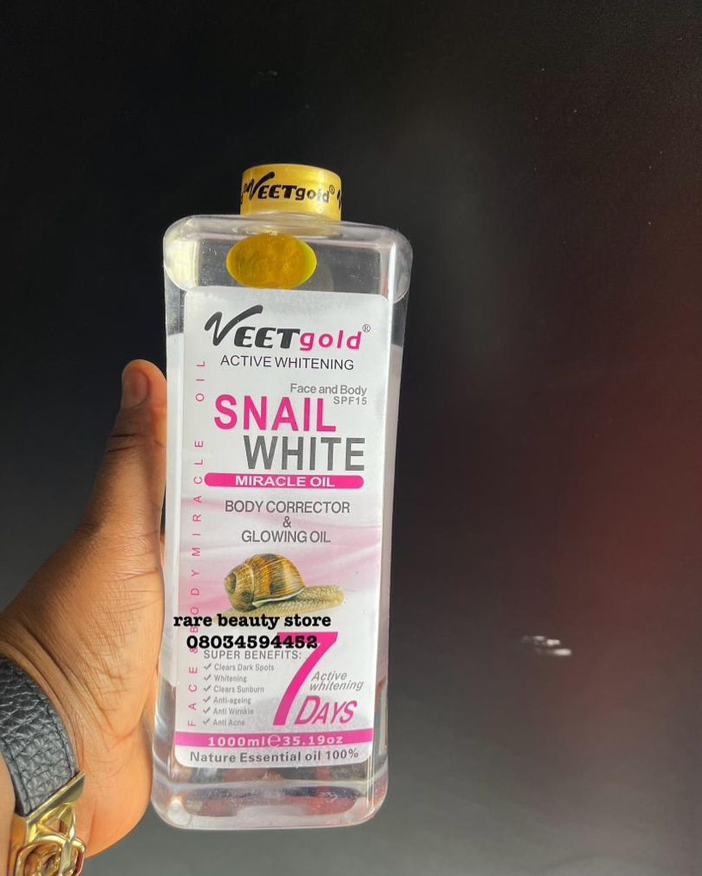 Veetgold Half Cast Body Oil -1000ml Quick Whitening Body Glowing and Body Whitening Protection of Skin Clears Pimples Clears Scars Beautification Of The Skin Body Washes