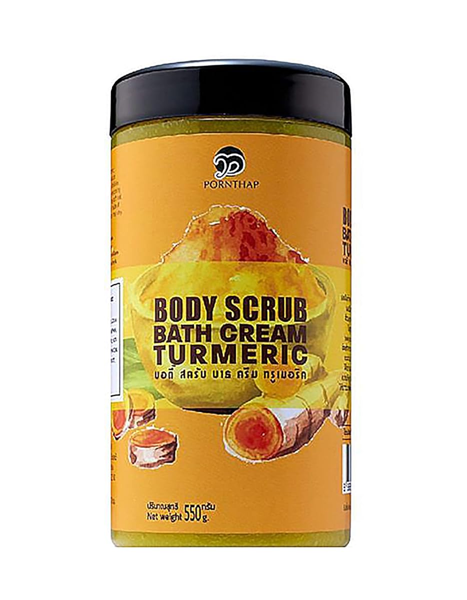 2 Packs Porntharp Body Scrub 550g + Veet Gold Turmeric Oil Super Whitening Skin Repair Anti-Aging Removes Wrinkles Dark Spots & Smooths Clears Knuckles PornThap Premium Organic Exfoliating Body Scrub