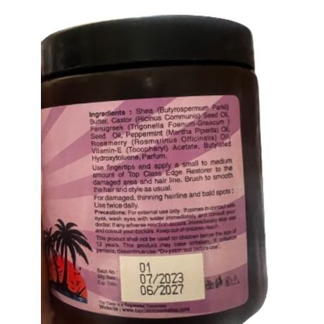 Top Class Edge Restorer Jamaican Black Castor Oil 200g Promote Growth Of Receding Hairline Hair and Scalp Care Jamaican Oil Deep Nourishing Moisturization 200g