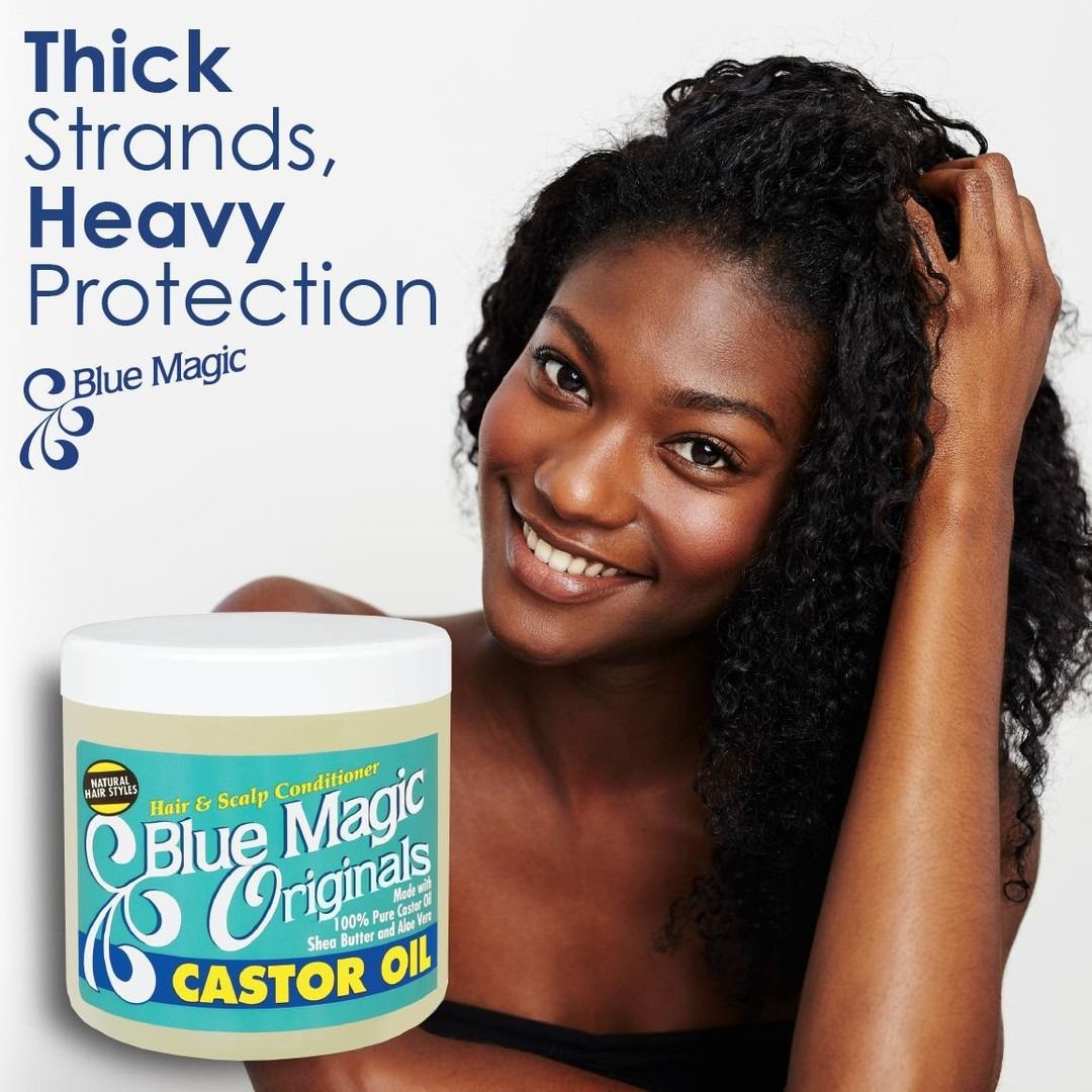 Blue Magic Originals Castor Oil 12 Ounce Jar (340g) Breakage Control Chemically Treated Silicone Free Floral Scented 100% Natural Prevents Breakage Hair and scalp Conditioner 340g