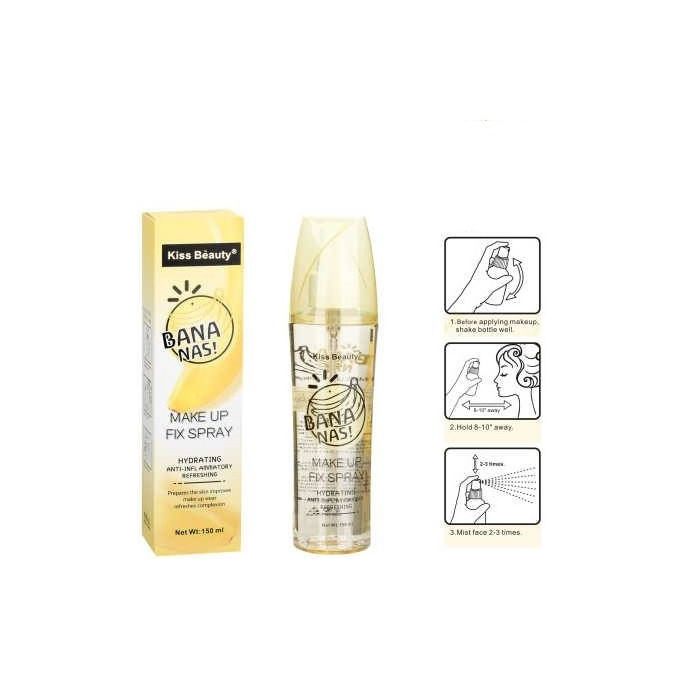 Kiss Beauty Makeup Fix Spray Hydrating Anti-inflamatory Refreshing Fine Misty Texture Reduce the Appearance of Pores  Kiss Beauty Makeup Fix Spray 150ml