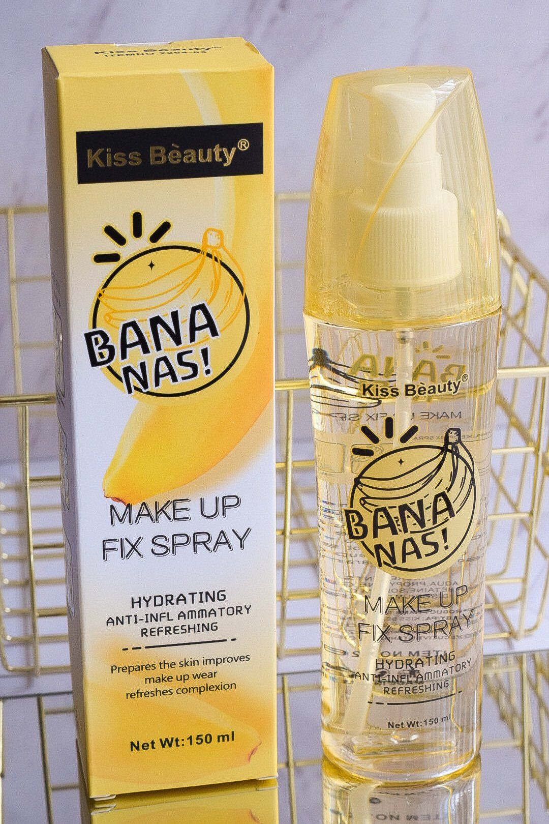 Kiss Beauty Makeup Fix Spray Hydrating Anti-inflamatory Refreshing Fine Misty Texture Reduce the Appearance of Pores  Kiss Beauty Makeup Fix Spray 150ml