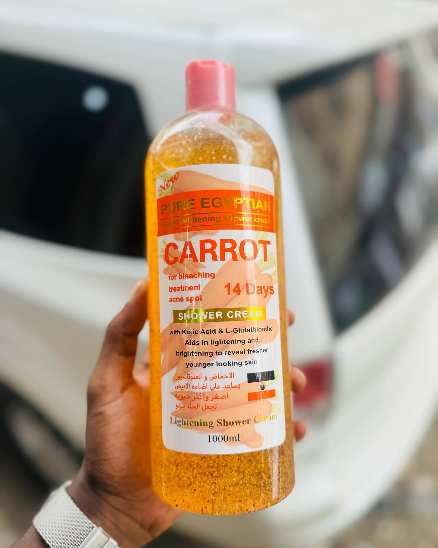 Purec Egyptian Magic Whitening Shower Cream Carrot 1000 ML Pure Egyptian Magic Whitening Shower Cream Carrot 1000 ML Evens out Skin Tone Body Washes 1000ml