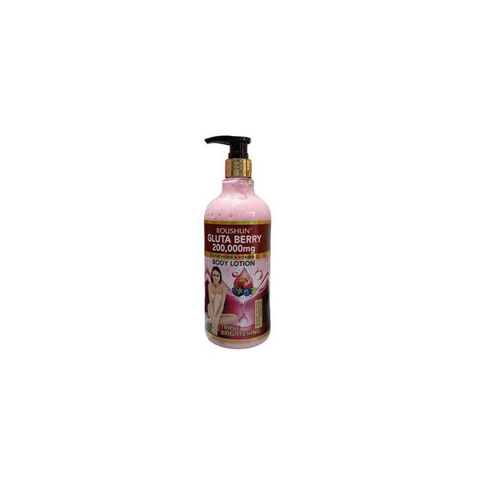 ROUSHUN Gluta Berry Scrub Shower Gel 1000ml Clean Skin Moisten Water Replenishing Long Lasting Fragrance Whitening Bubble Exfoliator Firms, Brightens, Moisturizes, Fade Dark Spots, Lightens 500ml