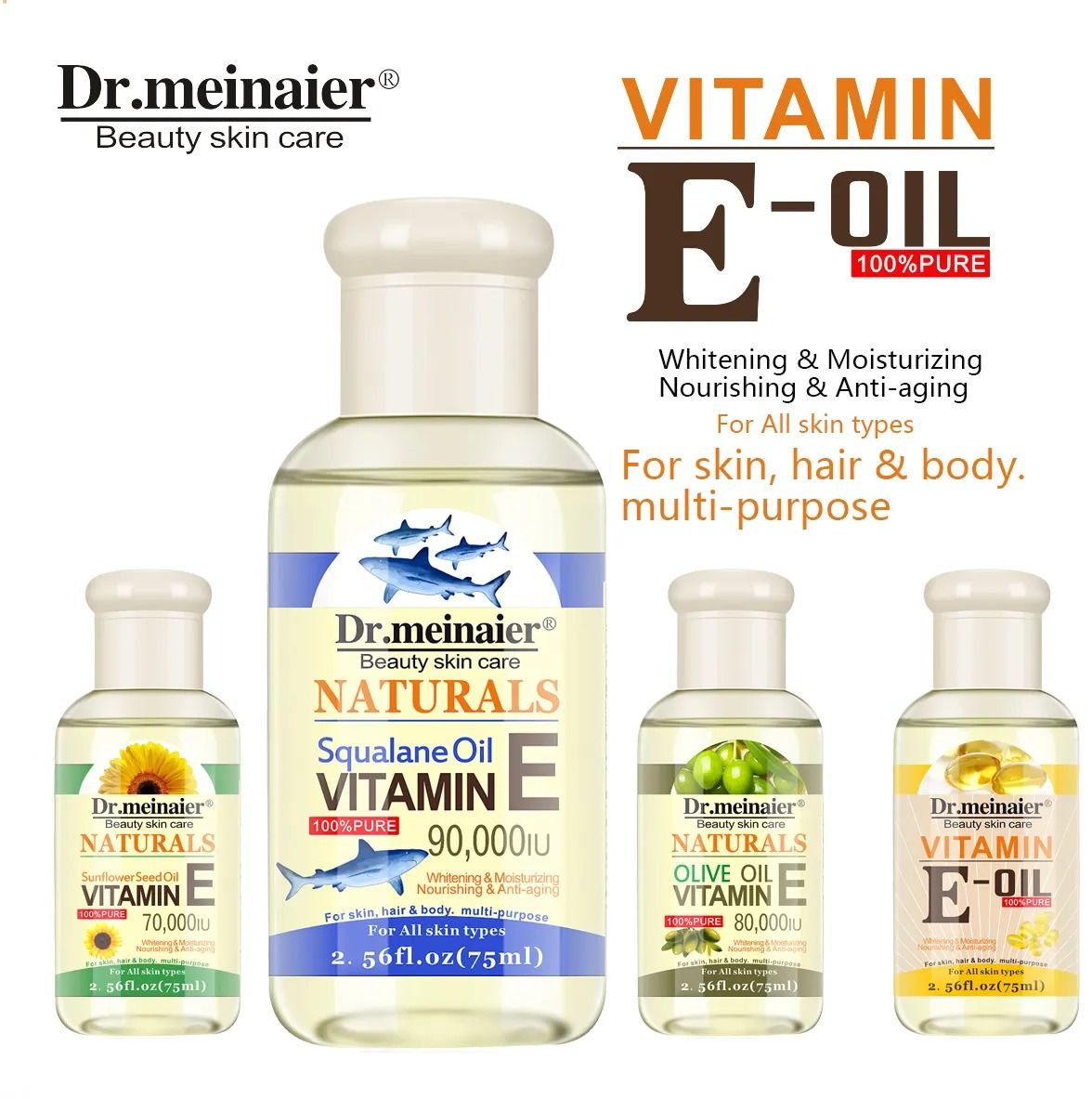 Sundown Naturals Vitamin E Oil Natural Essential Oil Beauty Skin Care Whitening Massage Moisturizer Anti-aging Oil Skin Revitalizer, Moisturizer, Anti-wrinkle, Anti-aging, Whitening and Firming