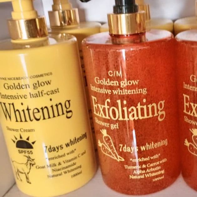 Bismid Intensive Whitening Exfoliating Body Wash 31.8 Floz / 940ml For Soft and Silky Skin Enriched with scent of Glycerin, and Apricot SkinProtect SPF 50 Sunscreen Body Washes