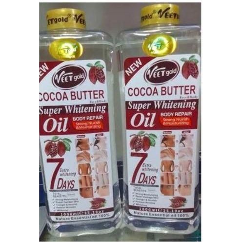 VEET GOLD Cocoa Butter Super Whitening & Brightening Body Oil 200ml Clear dark spots Anti aging Clears black spots Soften the skin Cocoa Butter Oil Super Brightening-200ml Anti Darks Spots