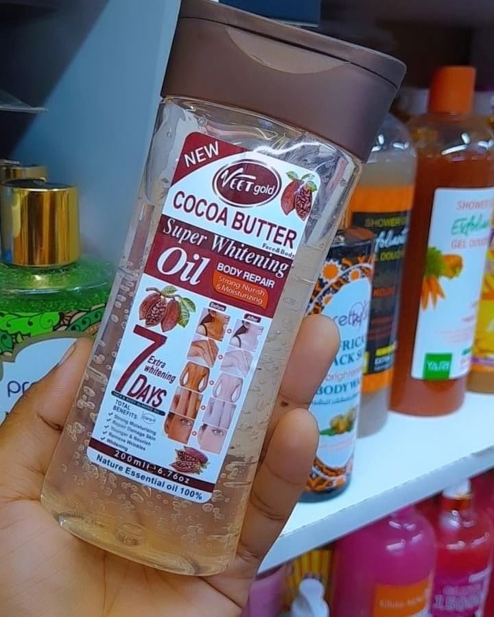 VEET GOLD Cocoa Butter Super Whitening & Brightening Body Oil 200ml Clear dark spots Anti aging Clears black spots Soften the skin Cocoa Butter Oil Super Brightening-200ml Anti Darks Spots