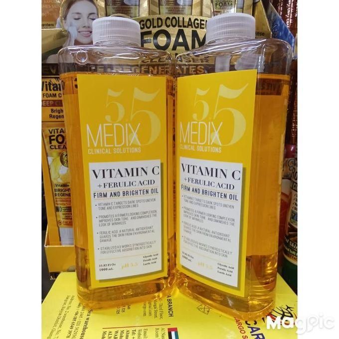 Medix 5.5 Vitamin C and Ferulic Acid Firming and Brightening oil 1000 ml  For Age Spots Wrinkles Uneven Tone Promotes Firmer Looking Complexion Medix 5.5 Vitamin C + Ferulic Acid Firm and Brighten Oil