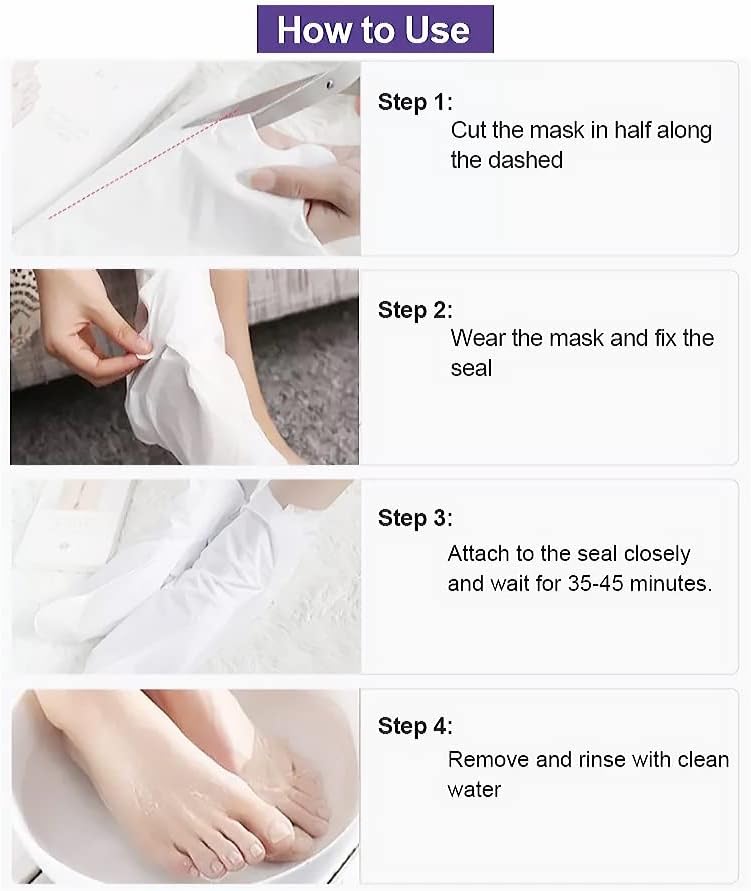 GuanJing Foot Skin Care Foot Mask Socks Peeling Remove Dead Skin Cells Moisturizing Exfoliating Foot Mask Exfoliating Gel Moisturizing For Women and Men 1 Pair