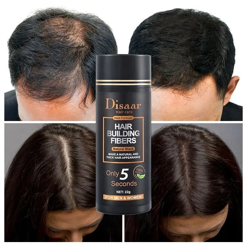 Disaar Hair Fiber Organic Hair Loss Treatment Instant Thickening Fiber Powder Black Color Hair Building Fiber For Men Women Hair-Loss Prevention, Anti-Dandruff, Nourishing, Anti-Itching Hair Colour