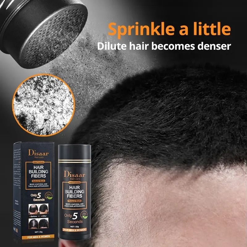 Disaar Hair Fiber Organic Hair Loss Treatment Instant Thickening Fiber Powder Black Color Hair Building Fiber For Men Women Hair-Loss Prevention, Anti-Dandruff, Nourishing, Anti-Itching Hair Colour