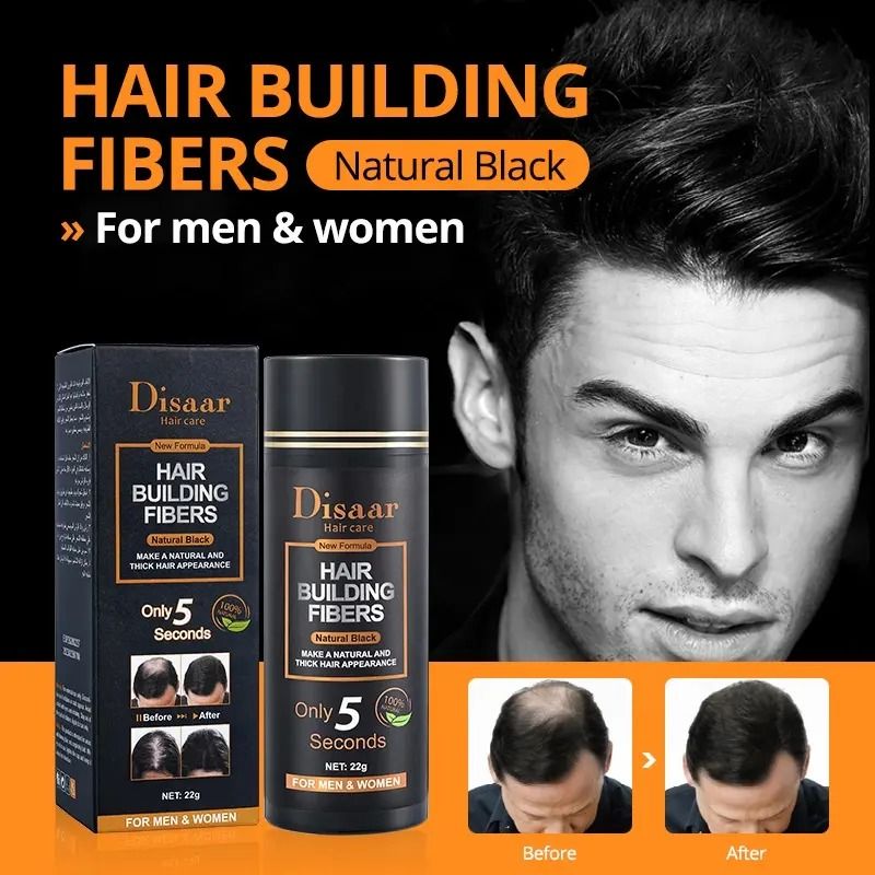 Disaar Hair Fiber Organic Hair Loss Treatment Instant Thickening Fiber Powder Black Color Hair Building Fiber For Men Women Hair-Loss Prevention, Anti-Dandruff, Nourishing, Anti-Itching Hair Colour