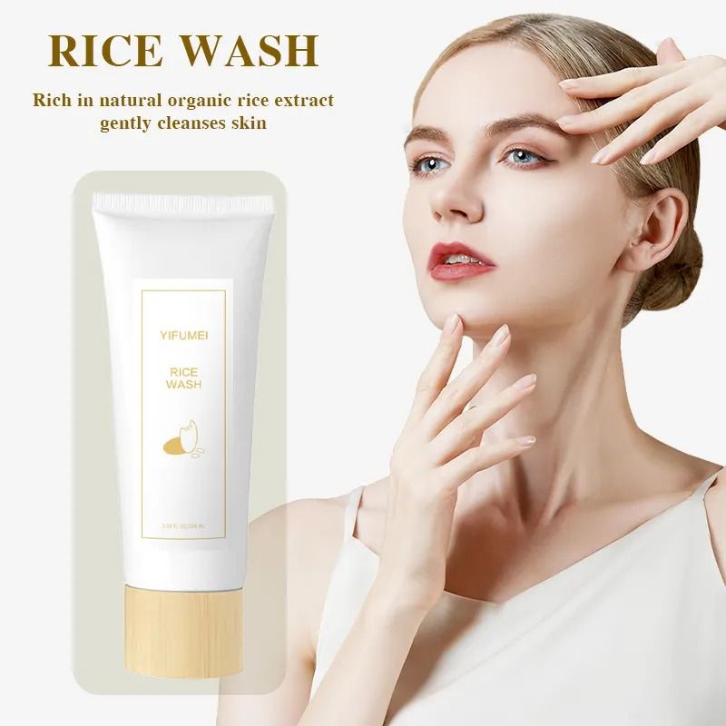Natural Organic Rice Cleansing Foam Wash Deep Cleanse Facial Pore Soothing Moisturizing Anti Acne Exfoliating Face Cleanser 	Black Head Remover, DEEP CLEANSING, Pore Cleaner, Whitening, Anti-wrinkle