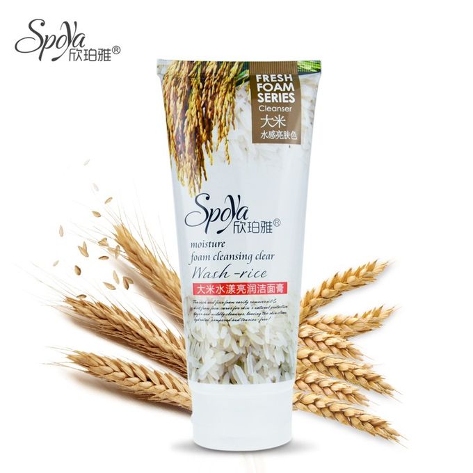 Natural Organic Rice Cleansing Foam Wash Deep Cleanse Facial Pore Soothing Moisturizing Anti Acne Exfoliating Face Cleanser 	Black Head Remover, DEEP CLEANSING, Pore Cleaner, Whitening, Anti-wrinkle