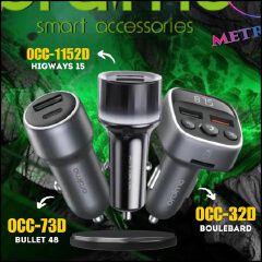 Oraimo Highway 15 15.5W Car Charger-OCC-1152D Dual USB Output LED Light Ring Sleek Black Casing Multi-protection Universal Compatibility Compact and Sleek design
