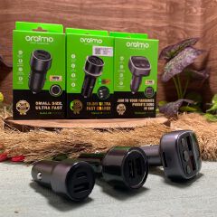 Oraimo Highway 15 15.5W Car Charger-OCC-1152D Dual USB Output LED Light Ring Sleek Black Casing Multi-protection Universal Compatibility Compact and Sleek design