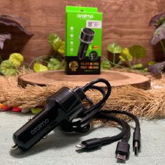 Oraimo Highway 15 15.5W Car Charger-OCC-1152D Dual USB Output LED Light Ring Sleek Black Casing Multi-protection Universal Compatibility Compact and Sleek design