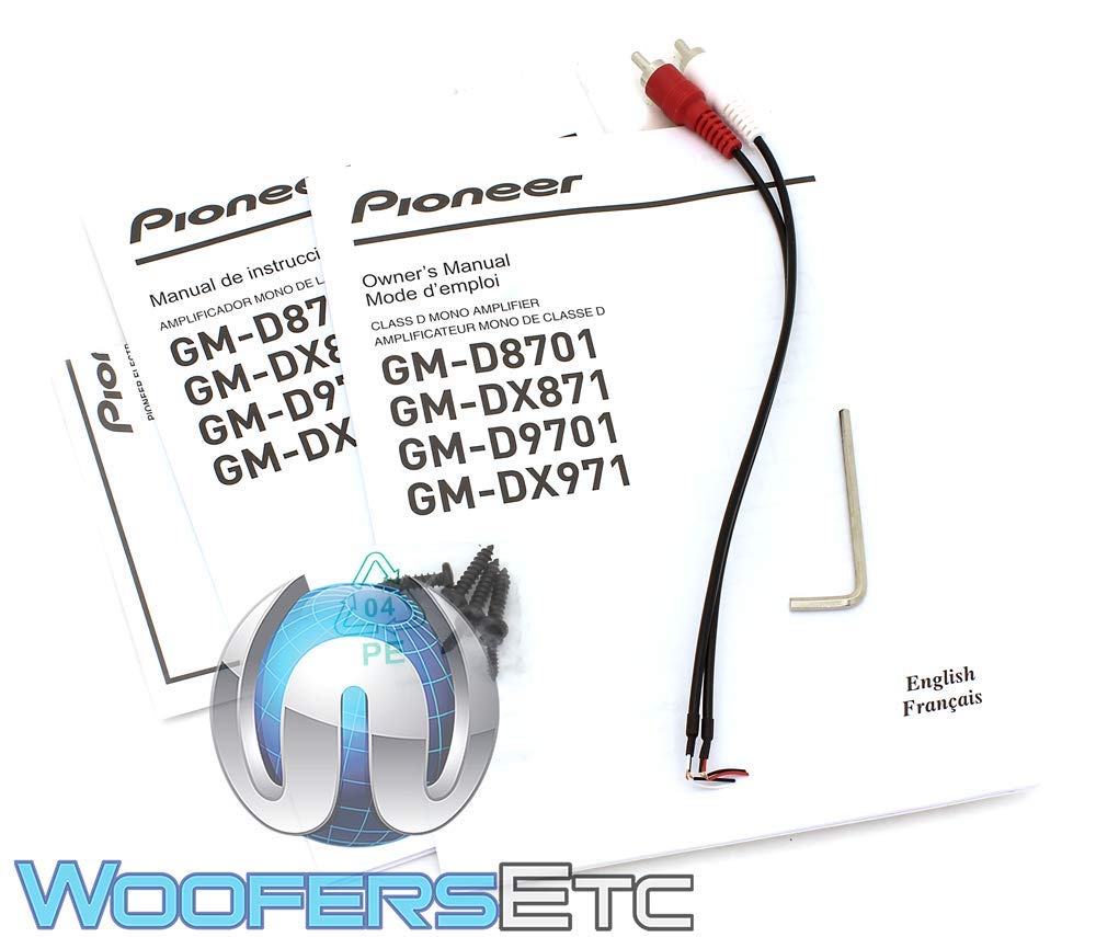 Pioneer GM-D9701 Amplifier 2400W Max 1-Channel Mono Amplifier GM Digital Champion Series Class-D Monoblock Car Audio Stereo Amplifier w/Wired Bass Boost Remote 12 Volts (DC) Surface Mount Pioneer