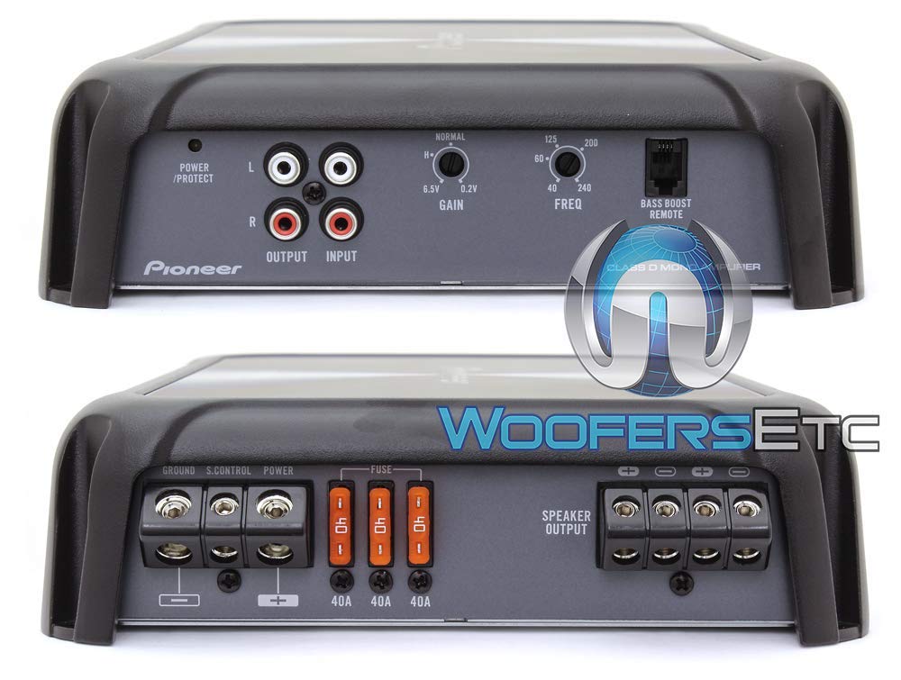 Pioneer GM-D9701 Amplifier 2400W Max 1-Channel Mono Amplifier GM Digital Champion Series Class-D Monoblock Car Audio Stereo Amplifier w/Wired Bass Boost Remote 12 Volts (DC) Surface Mount Pioneer