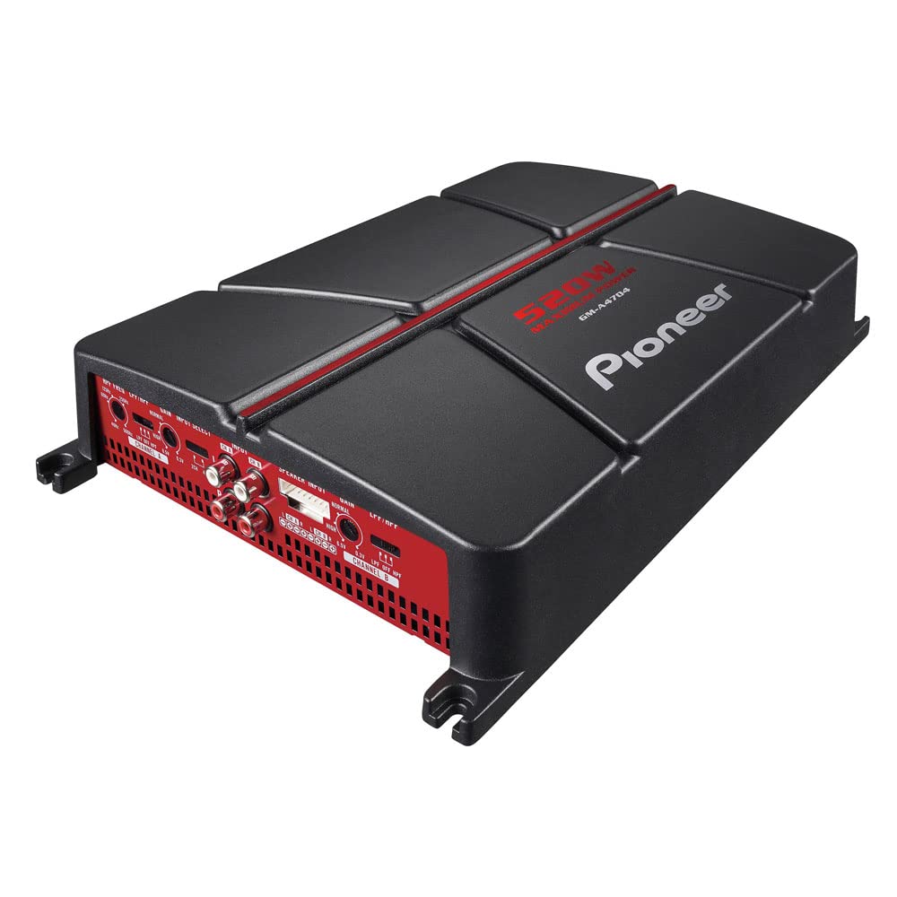 Pioneer GM-A6704 4-Channel Class A /B Car Amplifier – 1000 Watts Maximum Power Output, 60 Watts RSM, Class AB Amp Technology, Variable High and Low-Pass Filters for a Customizable Sound