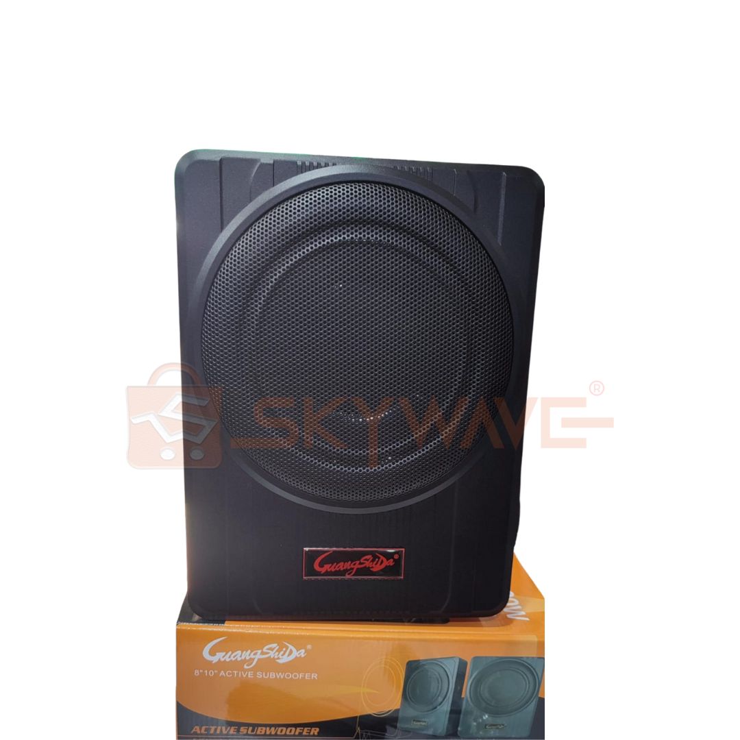 Guanshida 10 Inches Active Car Underseat Speaker 1000W Car Subwoofer Car Audio Slim Under Seat Active Subwoofer Bass Amplifier Speaker Car Amplifier Subwoofers Woofer 12V