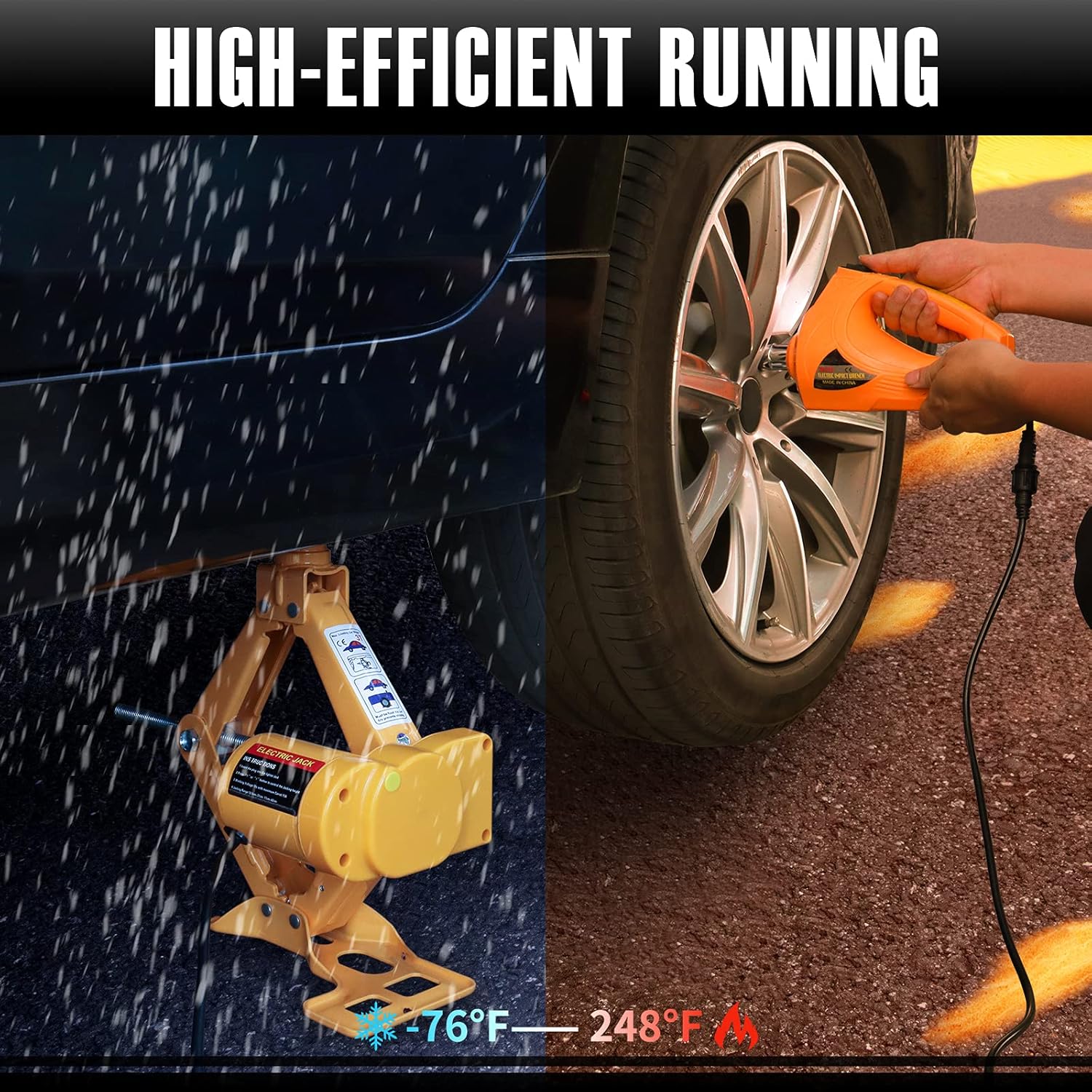 Electric Car Jack 3 Ton 12V Scissor Car Jack Electric with Impact Wrench and Inflator Electric Car Jack Kit for Car SUV Sedan Tire Changing High Quality