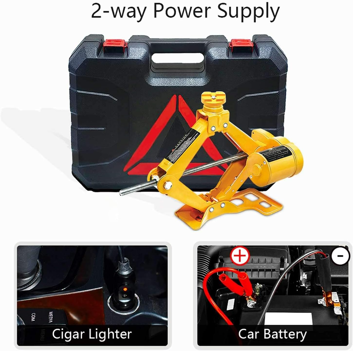Electric Car Jack 3 Ton 12V Scissor Car Jack Electric with Impact Wrench and Inflator Electric Car Jack Kit for Car SUV Sedan Tire Changing High Quality