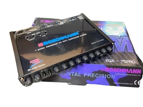 Boschmann Equalizer Eq 75 Pro Professional Parametric Equalizer with Low Pass X-Over Transparent Top Cover Panel 7 Control Bands Car Electronics Professional Parametric Equalizer