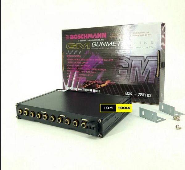 Boschmann Equalizer Eq 75 Pro Professional Parametric Equalizer with Low Pass X-Over Transparent Top Cover Panel 7 Control Bands Car Electronics Professional Parametric Equalizer