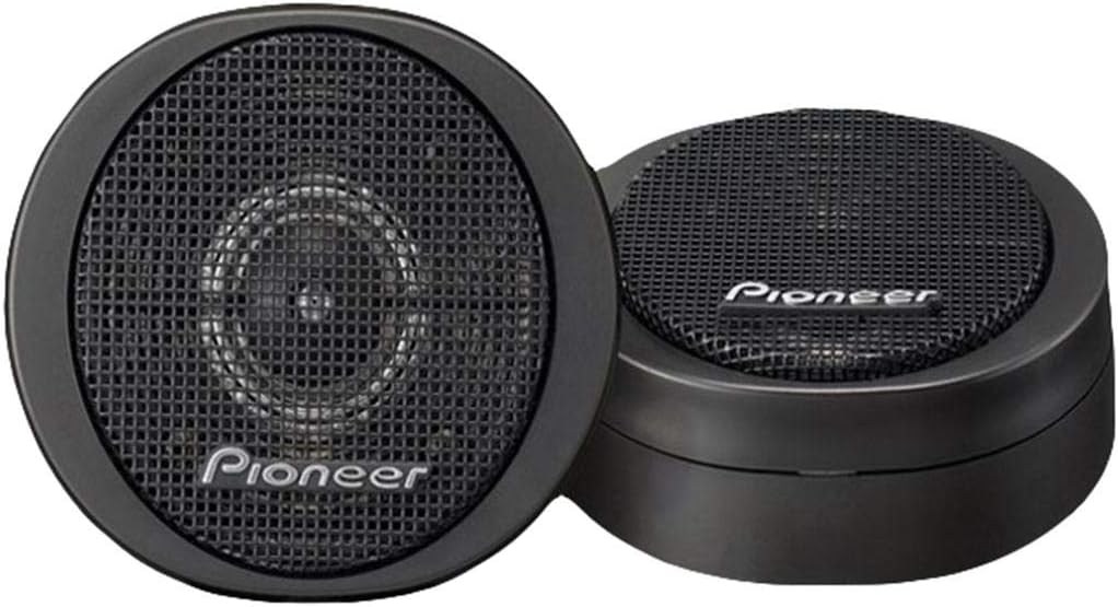 Pioneer TS-S20 200W High Power Car Tweeter Speaker System – 3/4'' Dome, Super Clear Sound, 20mm Mini Metal Dome Tweeters, Black, Universal Fit for Car Audio Upgrade, Crisp Treble, Durable Design