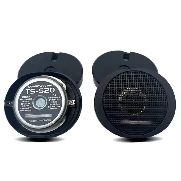 Pioneer TS-S20 200W High Power Car Tweeter Speaker System – 3/4'' Dome, Super Clear Sound, 20mm Mini Metal Dome Tweeters, Black, Universal Fit for Car Audio Upgrade, Crisp Treble, Durable Design